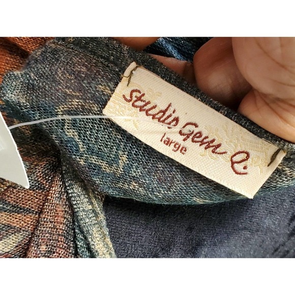 Studio Gem Women Multicolor Polyester Round Neck Long Sleeve Knee Length Dress L - Picture 9 of 11